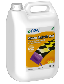 Enov F040 Clean & Buff, Lemon Floor Gel Cleaner, Polisher & Deodoriser, 5L