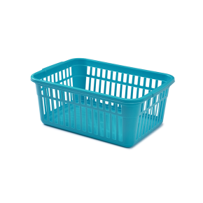 Laundry Basket, Plastic, Blue, 24L