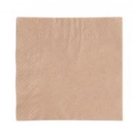 Napkin, 24cm, 2 ply, 4 Fold, Cocktail, Unbleached, Recycled