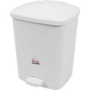 Pedal Bin, White, Lucy, 15L