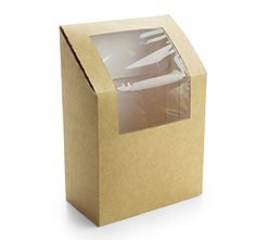 Wrap Box, Tortilla, Kraft, Windowed