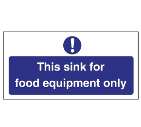 Sign, Food Equipment Sink