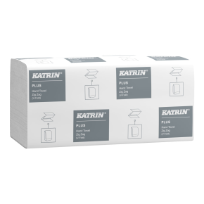 Katrin 83114 Plus V-fold Hand Towel Zig,Zag 1 Ply White Handy Pack