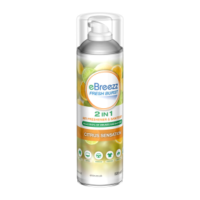 Enov eBreezz, 2 in 1 Air Freshener & Sanitiser, Citrus Sensation, 500ml