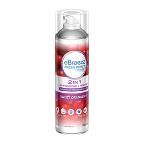 Enov eBreezz, 2 in 1 Air Freshener & Sanitiser, Sweet Cranberry, 500ml
