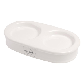 JanSan Ceramic Free Standing Double Bottle,Holder White
