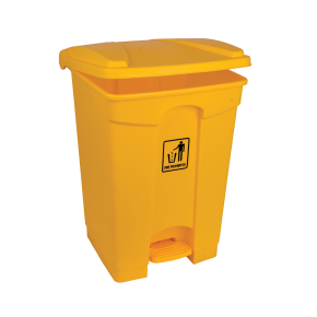 JanSan Front Step-On Polypropylene Bin 45L,with Lid Yellow