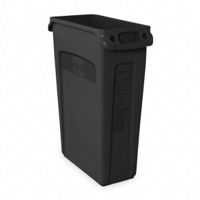 Rubbermaid Slim Jim Vented Bin Black,87 Litres