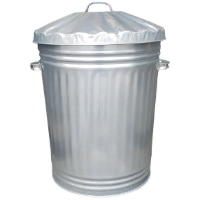 JanSan Galvanised Metal Dustbin 90 Litre &,Litre & Lid