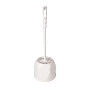 JanSan Toilet Brush Set with Potted Holder, White