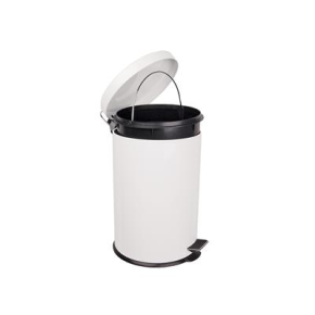 Bin, Pedal, White Metal, 12L