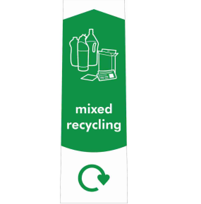 Bin Label, For Slim Jim, Mixed Recycling