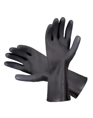 JanSan HD Black Rubber Gloves Large