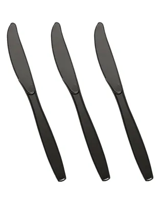 Black Premium Plastic Knives