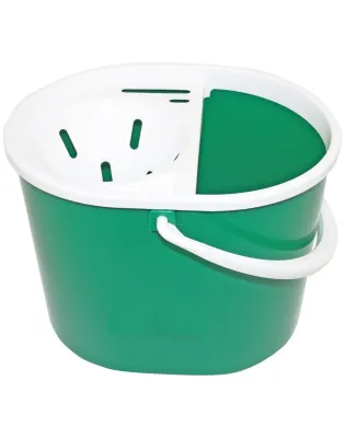 JanSan Oval Mop Bucket and Wringer 5 Litre Green