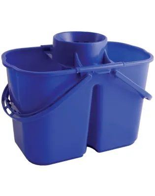 JanSan Double Mop Bucket & Wringer 14 Litre Blue