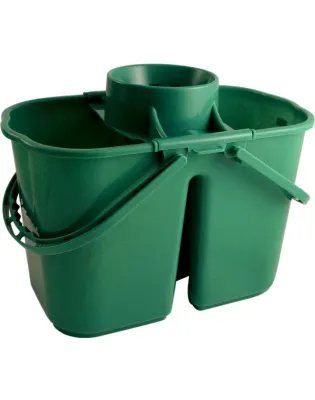 JanSan Double Mop Bucket & Wringer 14 Litre Green