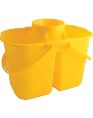 JanSan Double Mop Bucket & Wringer 14 Litre Yellow