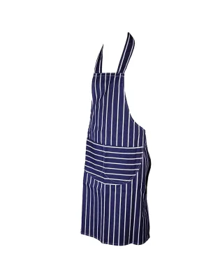 JanSan Caterers Apron Striped Blue & White