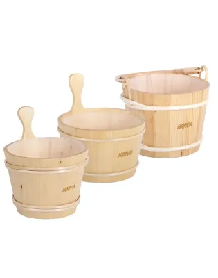 Harvia Wooden Sauna Buckets with Plastic Liner 7 Litre