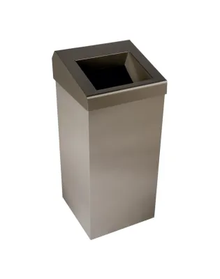 Enov Waste Bin with Chute Style Lid Stainless Steel 50 Litre