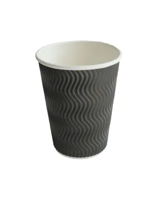 JanSan Premium Paper S Ripple Cup Black 8oz 237ml