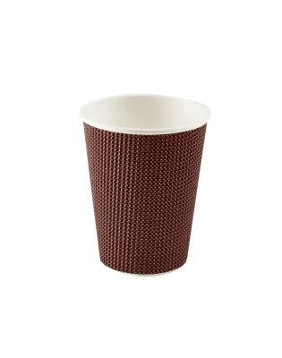 JanSan Premium Exclusive Brown Ripple Paper Cup 12oz 355ml