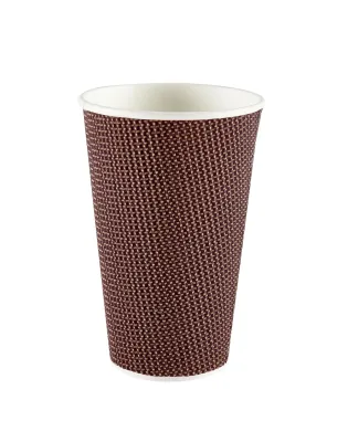 JanSan Premium Exclusive Brown Ripple Paper Cup 16oz 473ml