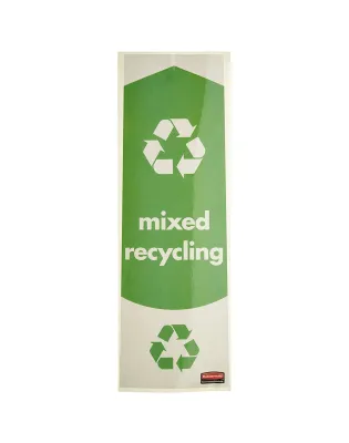 Rubbermaid Slim Jim Mixed Recycling Labels Pack of 4