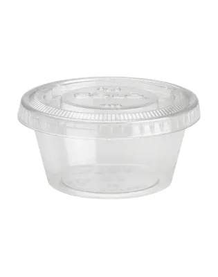 Vegware Compostable PLA Cold Souffle Portion Pot Clear Combo 4oz 118ml