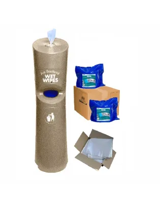 Freestanding Wet Wipe Dispenser Ready To Wipe Pack Kit Sandstone