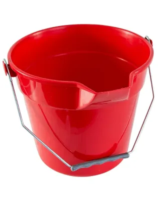 JanSan Lipped Round Plastic Bucket 10 Litre Red