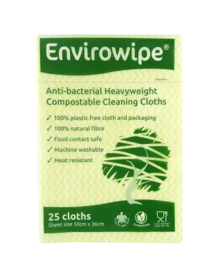 Envirowipe Anti-Bacterial Compostable Cleaning Cloths Yellow