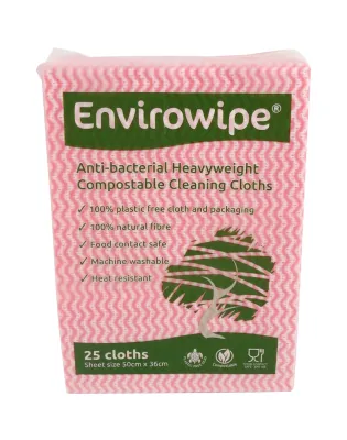 Envirowipe Anti-Bacterial Compostable Cleaning Cloths Red