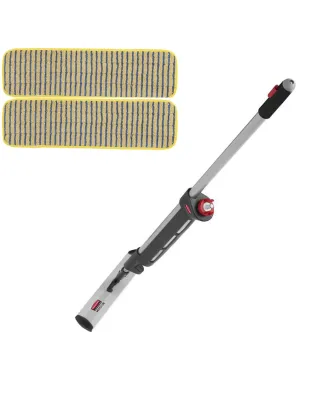 Rubbermaid Pulse Microfibre Scrubber Mopping Silver Kit 40cm