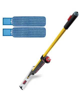 Rubbermaid Pulse Microfibre With Scrubber Mopping Yellow Kit 40cm