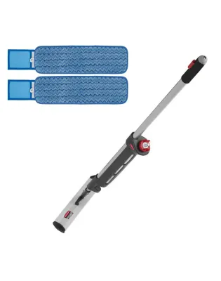 Rubbermaid Pulse Microfibre With Scrubber Mopping Silver Kit 40cm