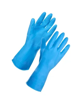 JanSan Rubber Household Gloves Small Blue
