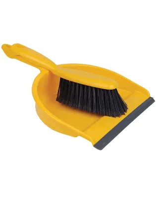 JanSan Dustpan & Brush Set Stiff Yellow
