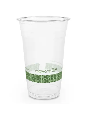 Vegware Green Stripe Clear Cup 96 Series 20oz 600ml