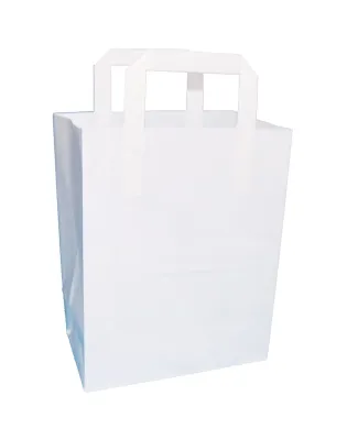 JanSan Small White Paper Carrier Bags