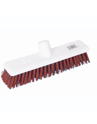 12" Red Very Stiff Hygiene Broom Head