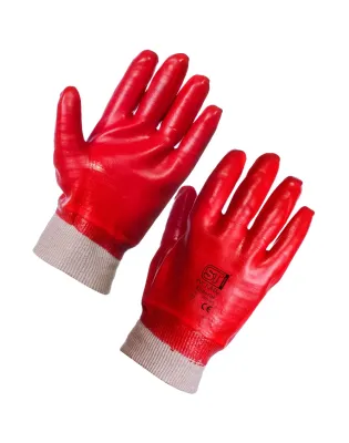 JanSan 8" PVC Coated Knitted Wrist Gloves