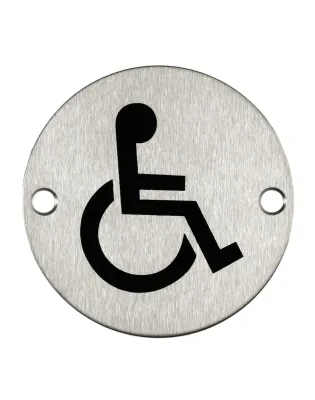 Dolphin BC5463-06 Brushed Stainless Steel Washroom Signage Disabled