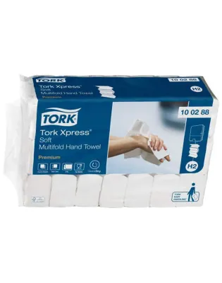 Tork 100288 Xpress Soft Multifold White 2 Ply Hand Towels