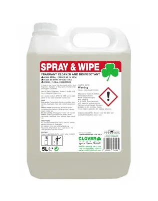 Clover Spray &amp; Wipe Bactericidal Cleaner 5L