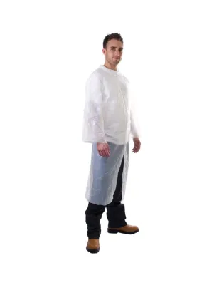 JanSan Disposable Poly Visitors Coat White