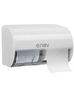 JanSan 2 Roll White Toilet Roll Dispenser
