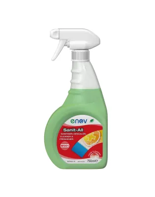 Enov W001 Sanit-All Washroom Sanitiser, DeScaler, Cleaner & Freshener Spray