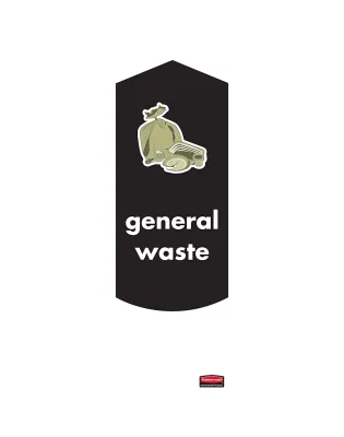 Rubbermaid Slim Jim General Waste Labels Pack of 4